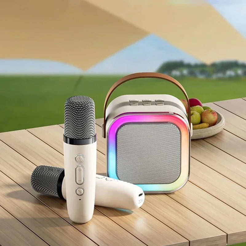 Compact Karaoke System Featuring Cordless Microphone
