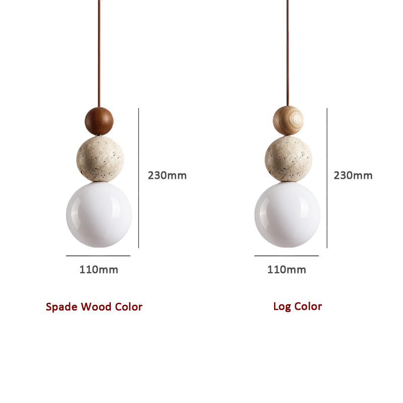 Modern Simple Style Travertine Pendant Light in Natural Taavita Stone