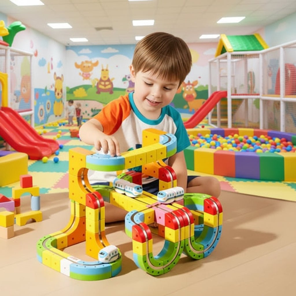 KidSmart 3D Train Building Set with Rechargeable Engine
