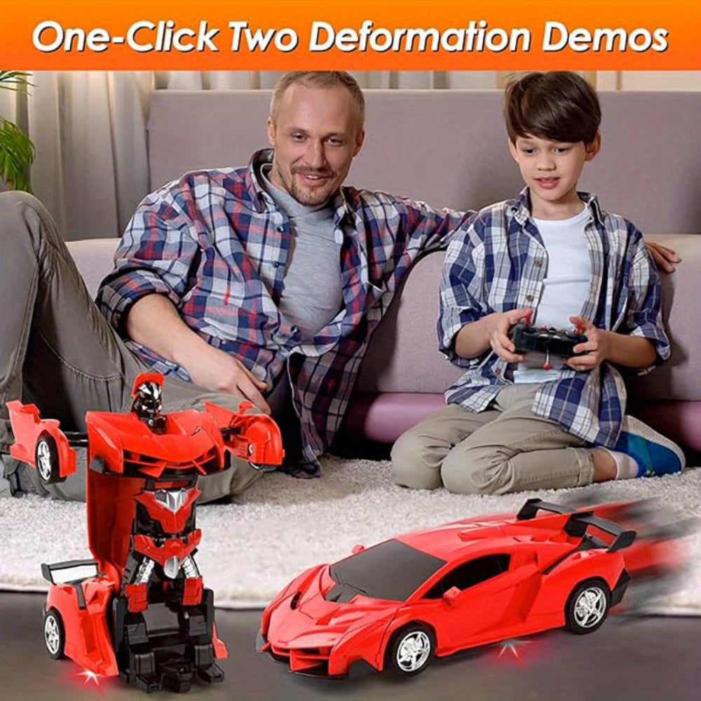 Transforming Robot Car with LED Lights - Remote Control Fun