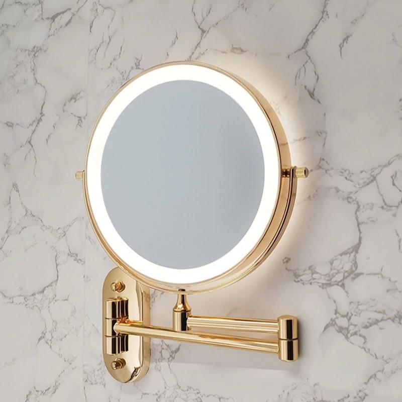GleamAura Luxe Rechargeable Golden Vanity Mirror