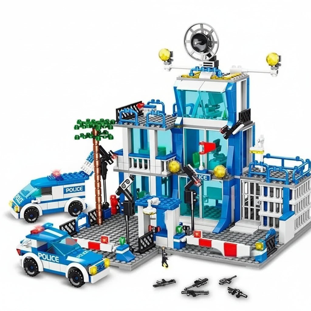 Urban Defender Police Headquarters with Figures and Gear