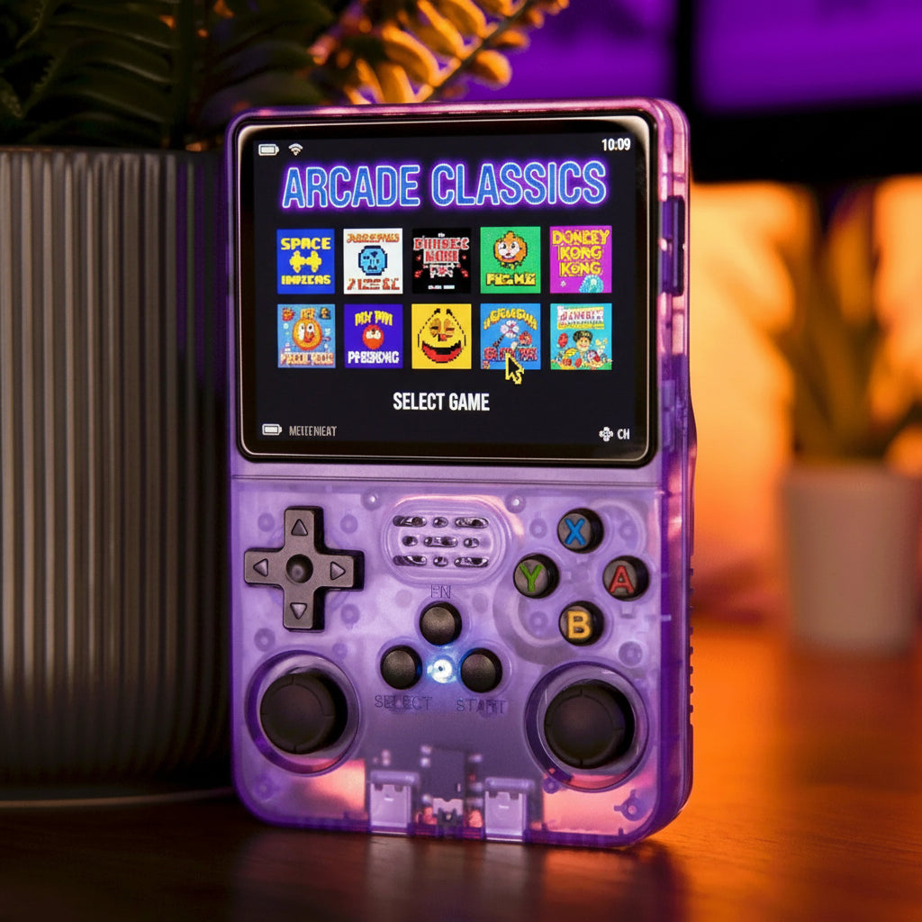 Compact Retro Gaming Console with Vibrant Display