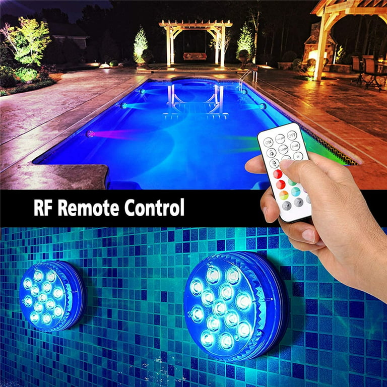 Submersible RGB LED Pool Lights with Remote – Waterproof Floating Illumination