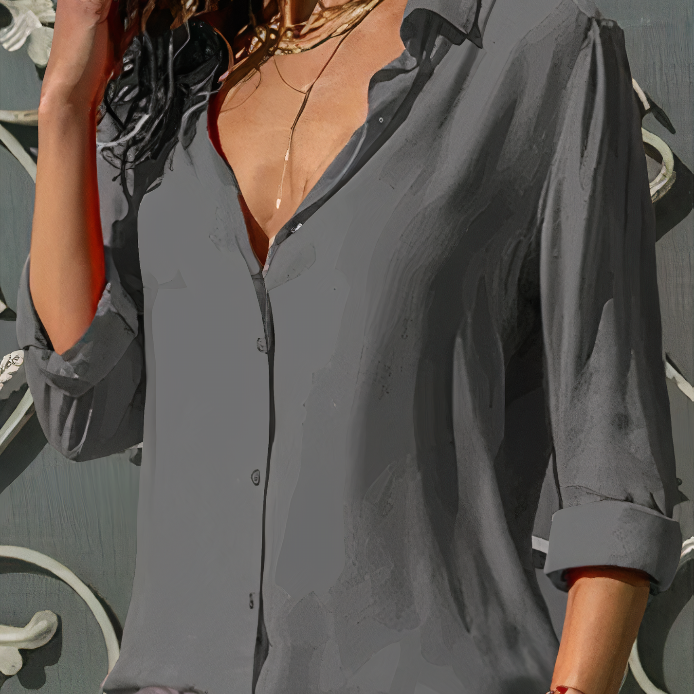 Women's Blouse | Elegant Chiffon Fabric | Versatile Long-Sleeve Design | Comfortable Fit