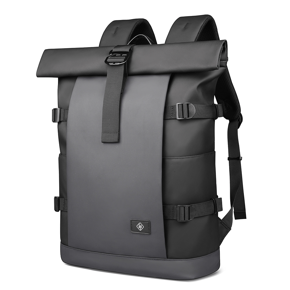 Expandable Waterproof Rolltop Backpack for 17" Laptop with Anti-Theft Features