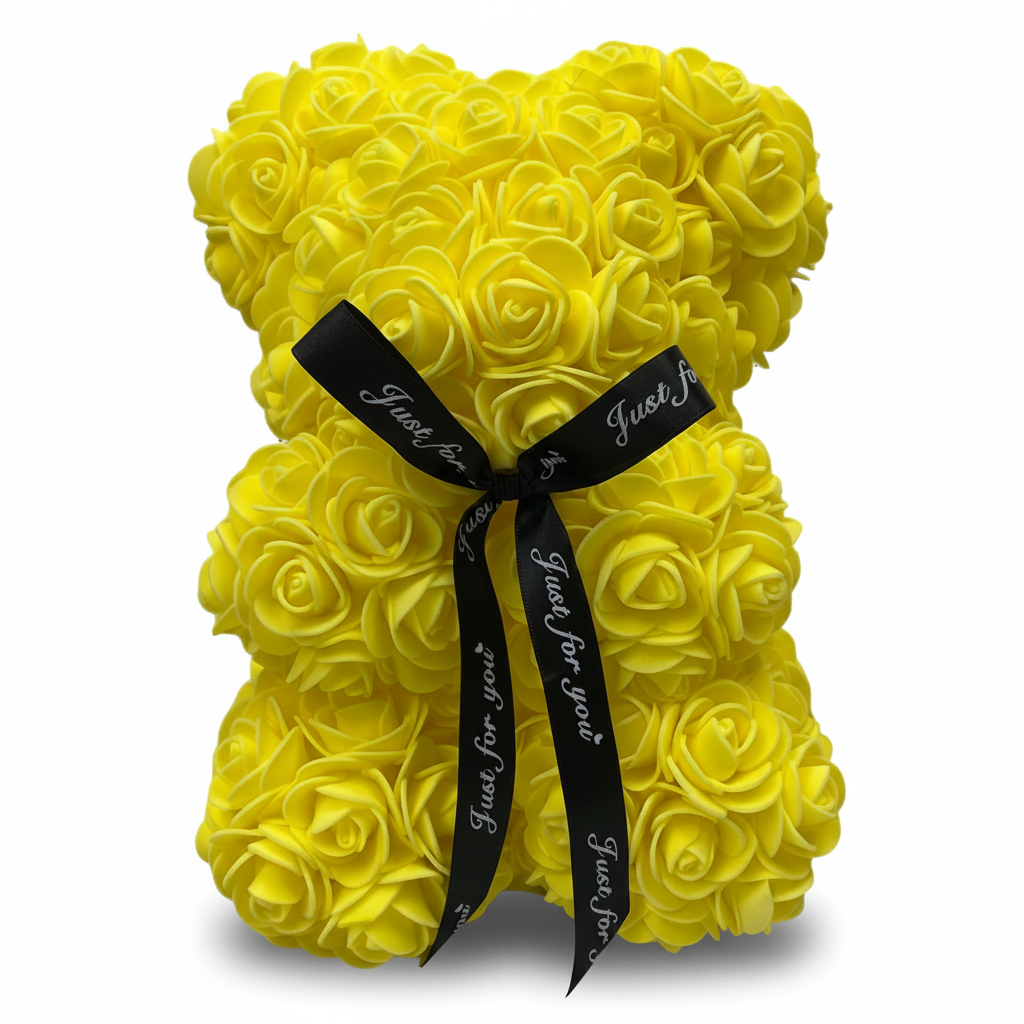 Charming Floral Plush Bear for Heartfelt Home Accents