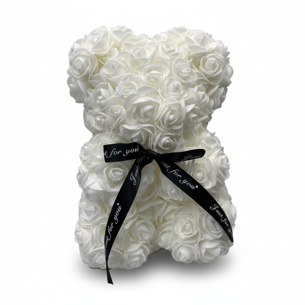 Charming Floral Plush Bear for Heartfelt Home Accents
