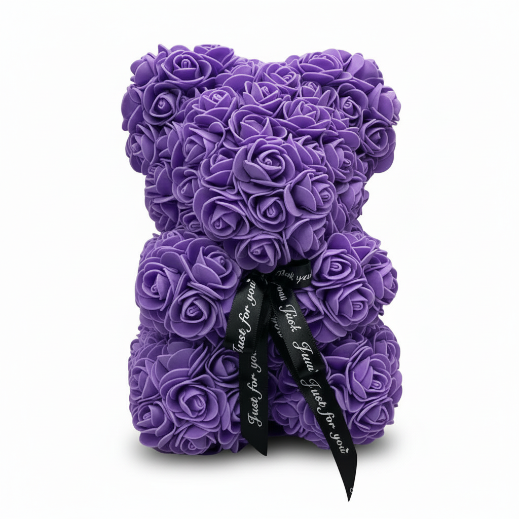 Charming Floral Plush Bear for Heartfelt Home Accents