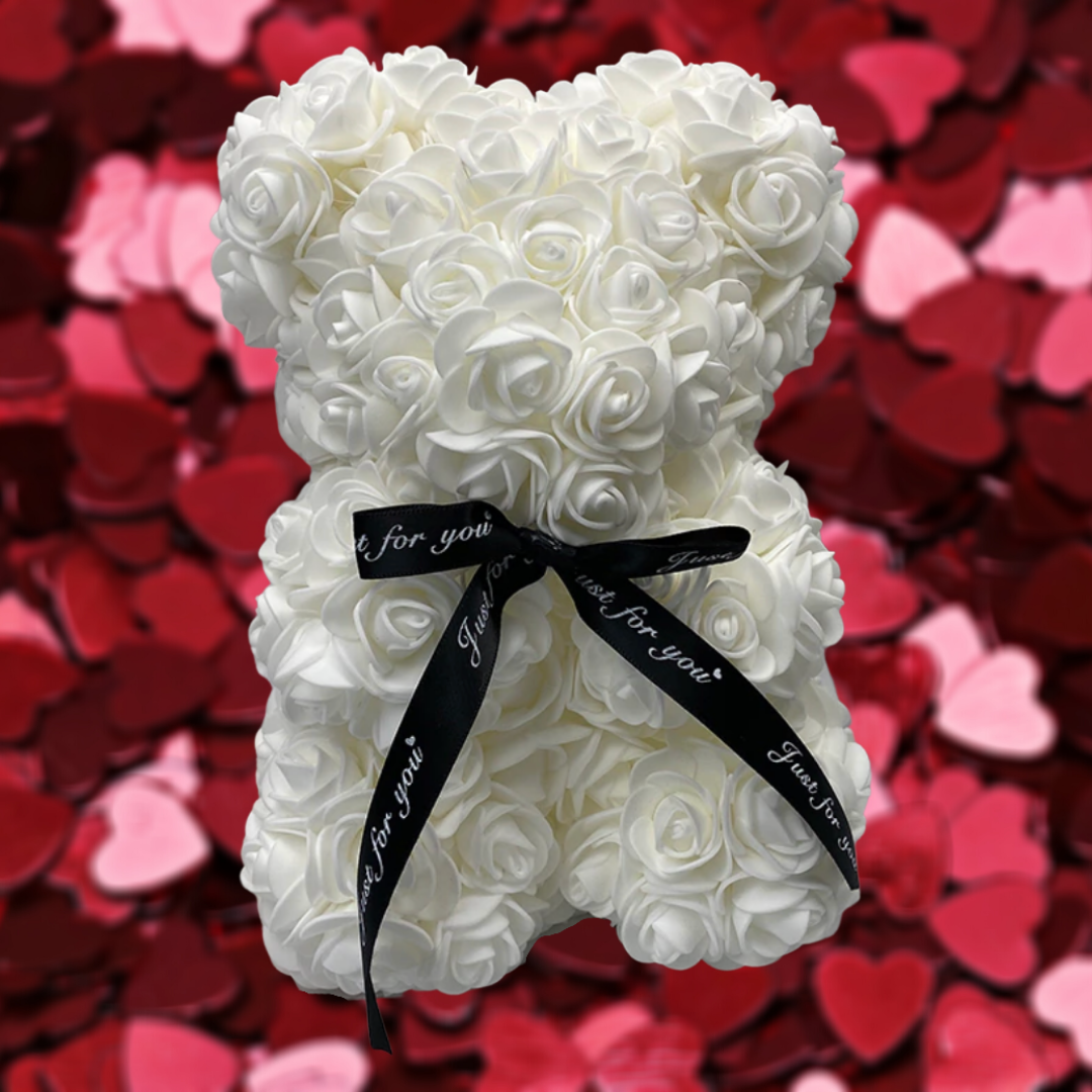 Charming Floral Plush Bear for Heartfelt Home Accents