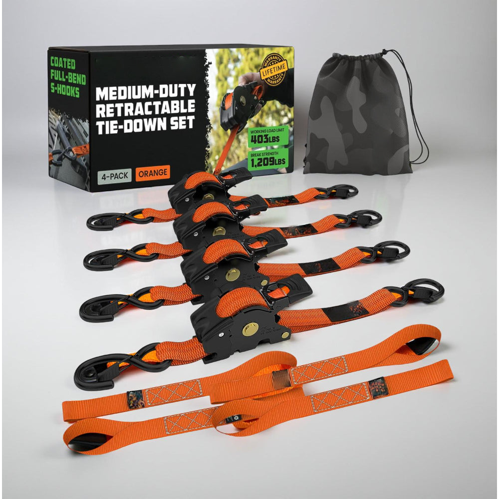 Heavy-Duty Cargo Tie-Down System with Automatic Hooks