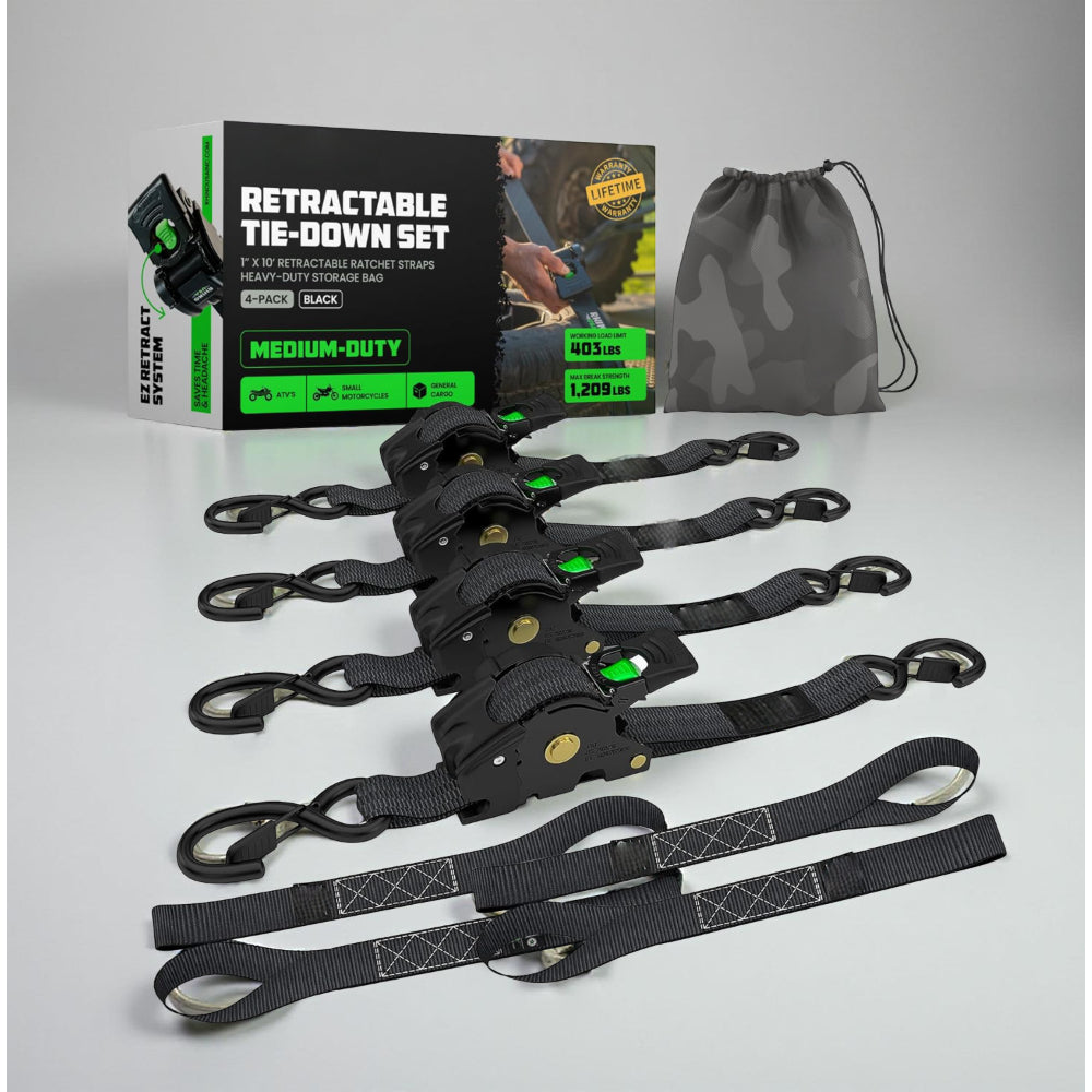 Heavy-Duty Cargo Tie-Down System with Automatic Hooks