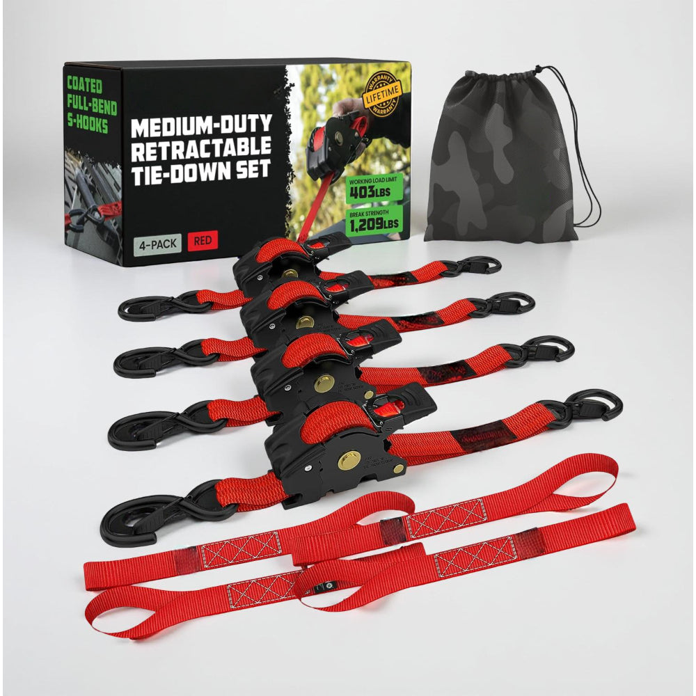 Heavy-Duty Cargo Tie-Down System with Automatic Hooks