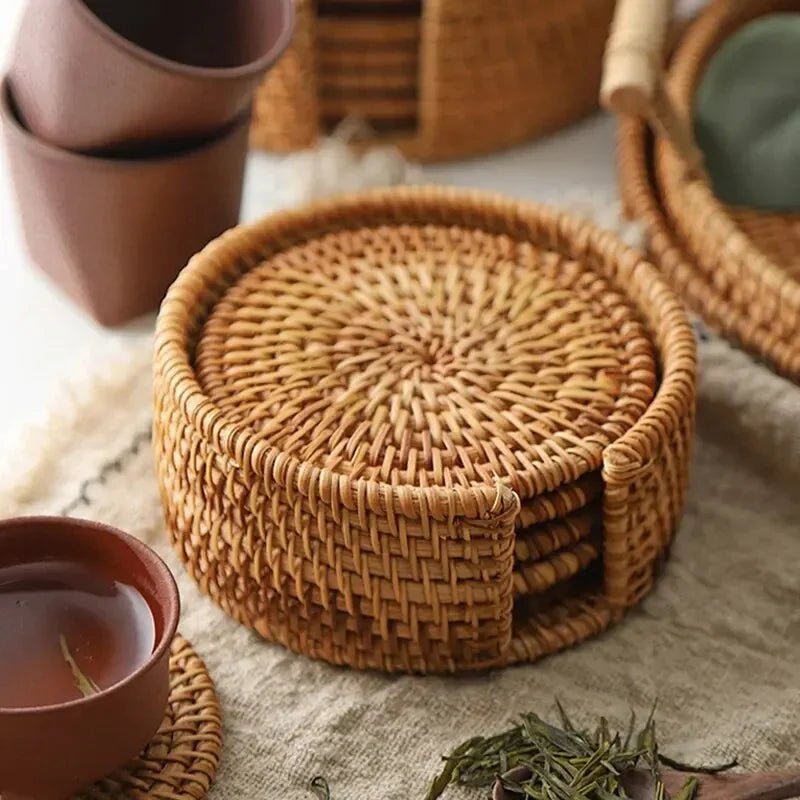 Elegant Rattan Coasters - Protect Your Surfaces in Style