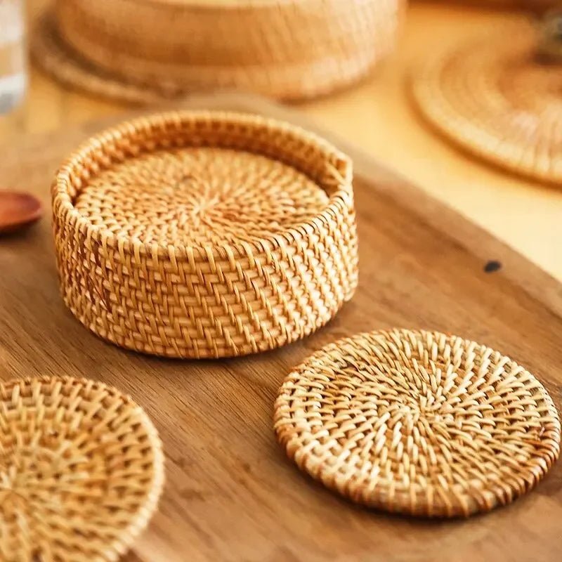 Elegant Rattan Coasters - Protect Your Surfaces in Style