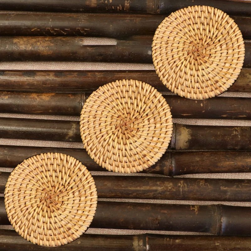 Elegant Rattan Coasters - Protect Your Surfaces in Style