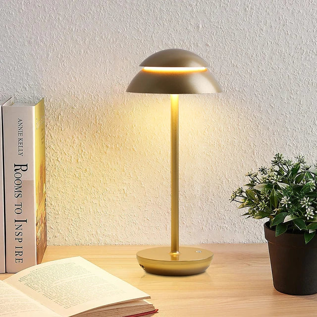 Elegant Rechargeable Table Lamp with Wireless Design