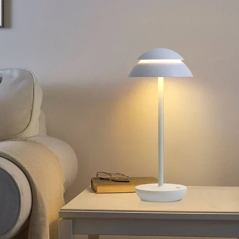 Elegant Rechargeable Table Lamp with Wireless Design