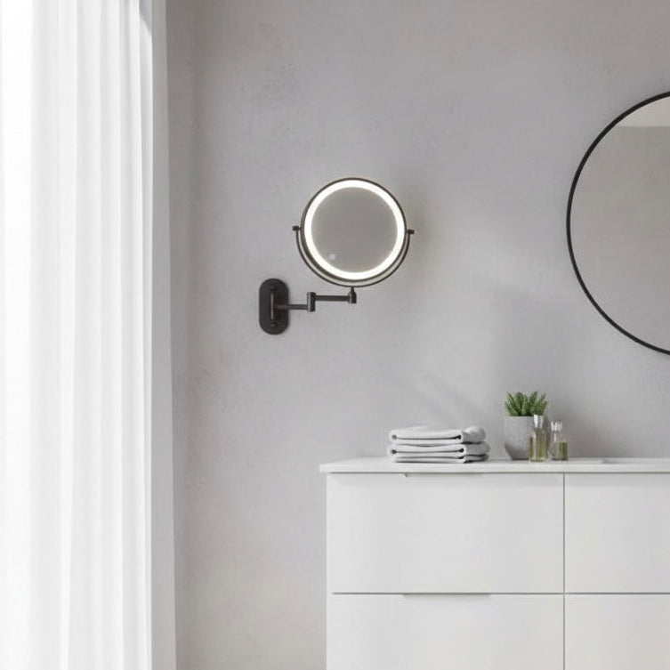 Rechargeable LED Makeup Mirror with 360° Rotation and Magnification