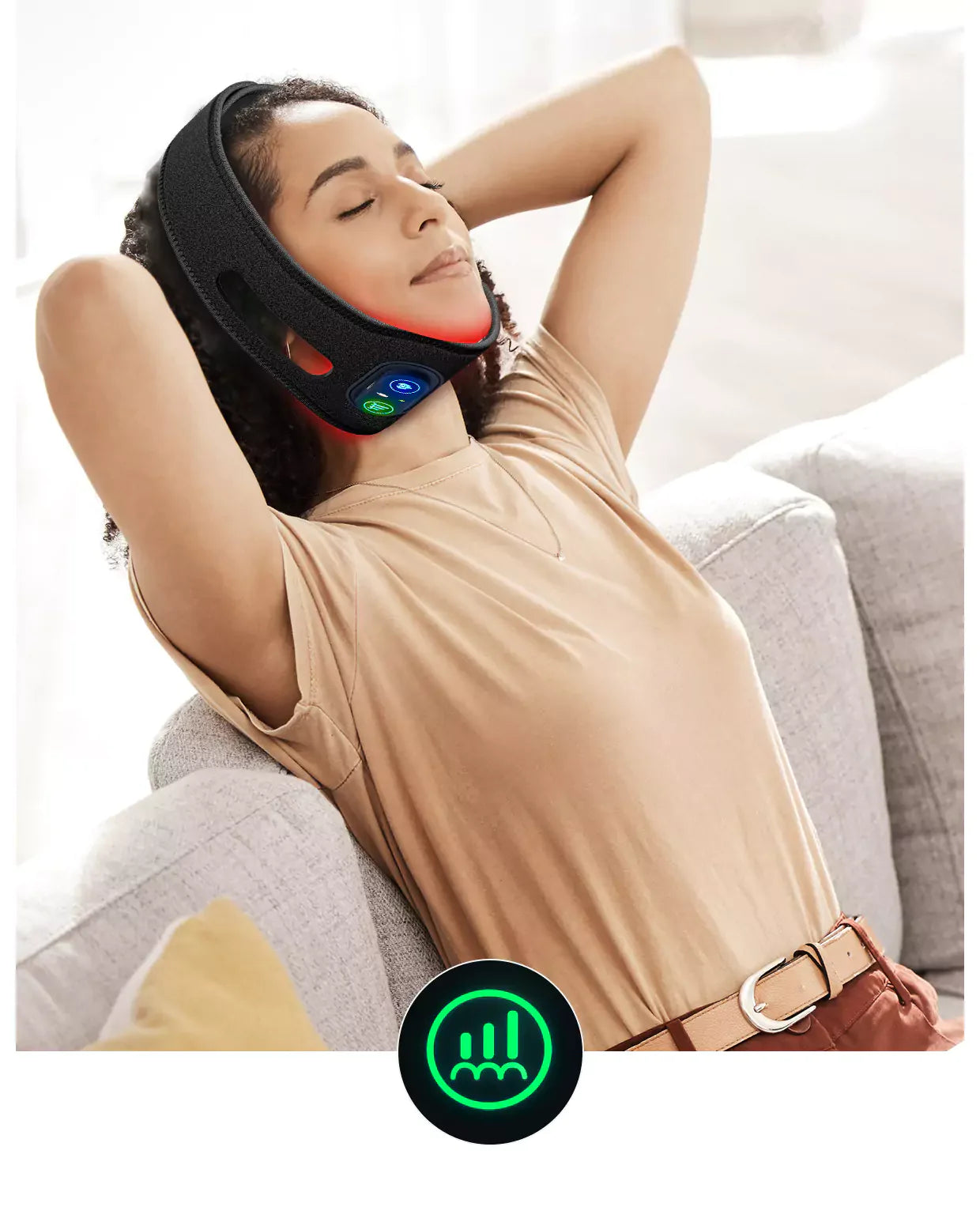 Portable Jaw Sculpting Belt for Red Light Therapy and Double Chin Slimming