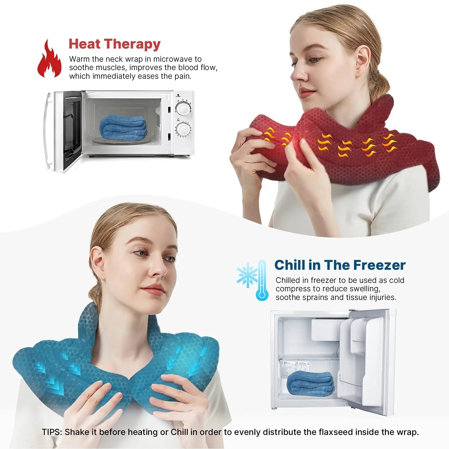 Microwavable Neck Heating Pad – Weighted Wrap for Tension Relief