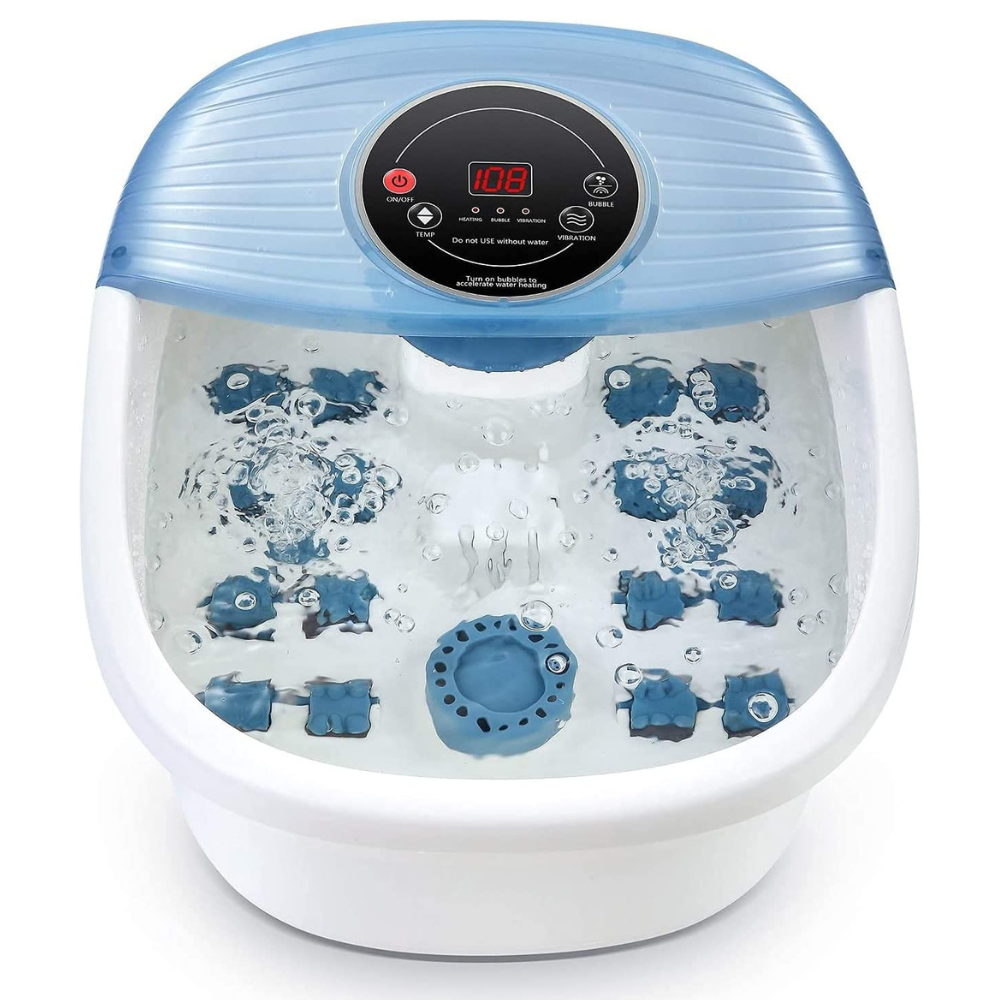 Vibrating Foot Massager with Heating Function & Bubble Bath for Relaxation