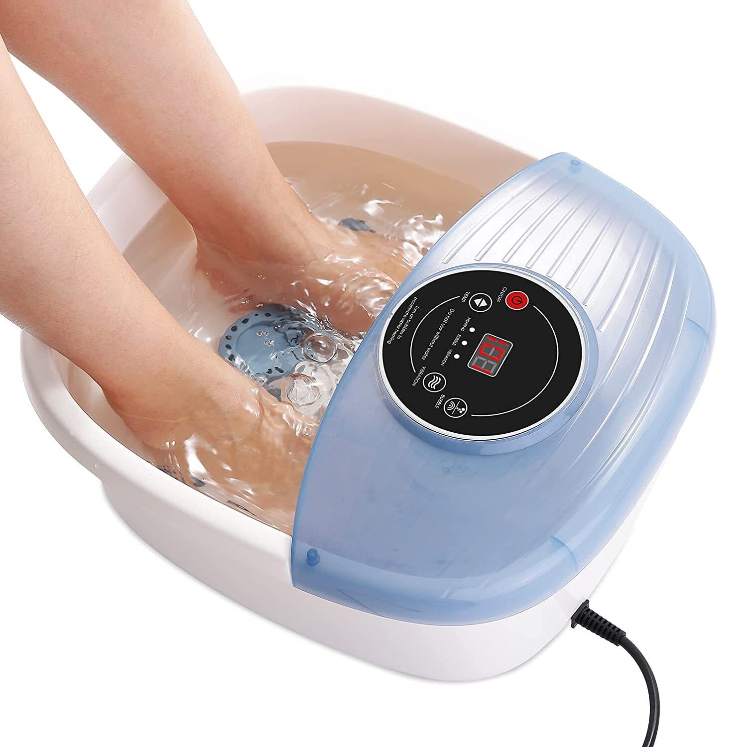 Vibrating Foot Massager with Heating Function & Bubble Bath for Relaxation