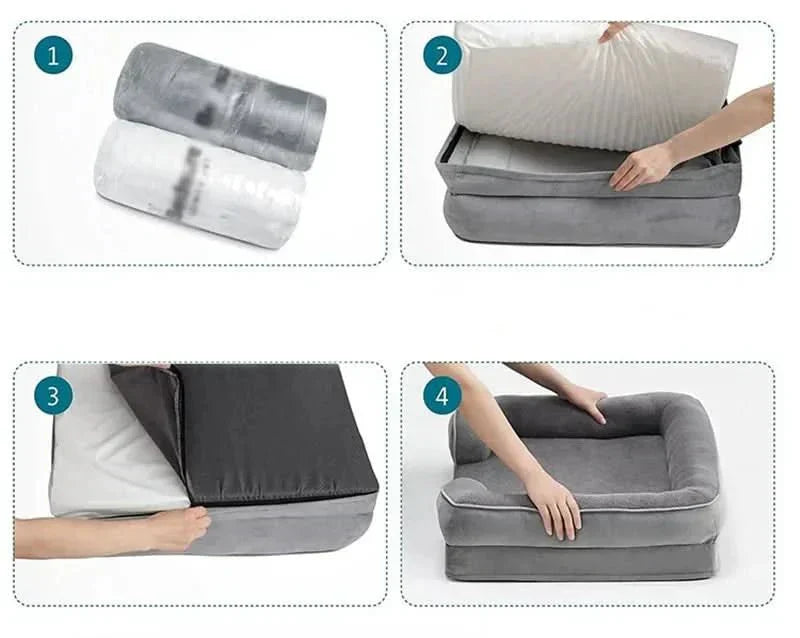 PawHaven Orthopedic Pet Bed with Washable Velvet Cover
