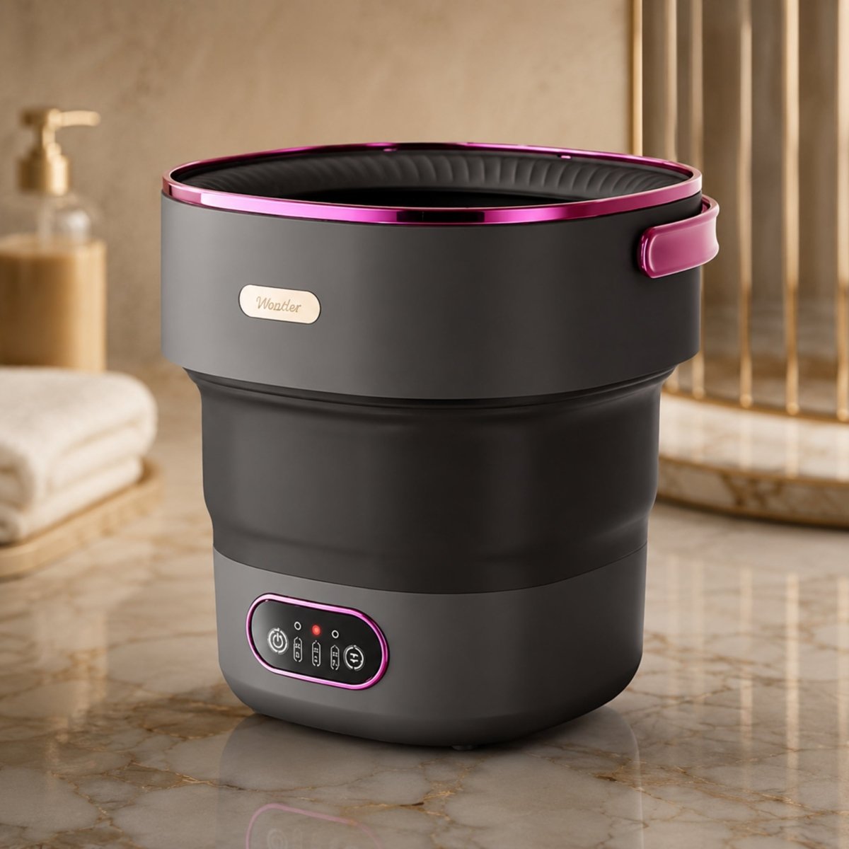 Portable Foldable Washing Machine with 5 Wash Settings and 40dB Noise Level