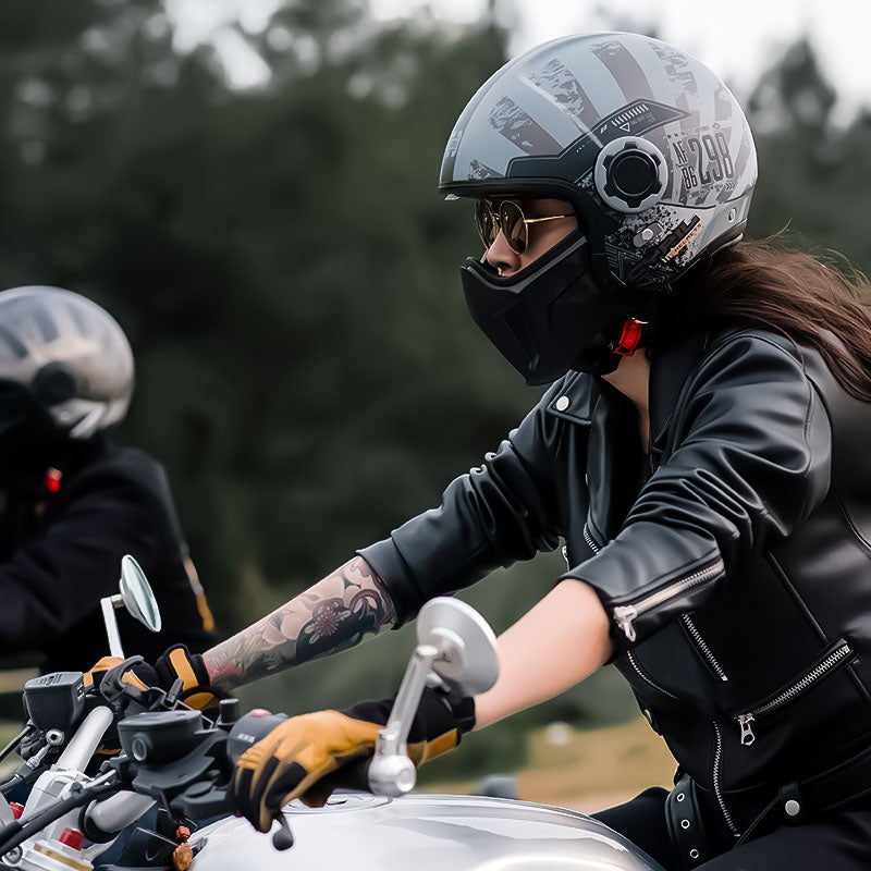 Vintage Motorcycle Helmet with Detachable Chin Guard – Retro Modular Design, DOT & ECE Certified
