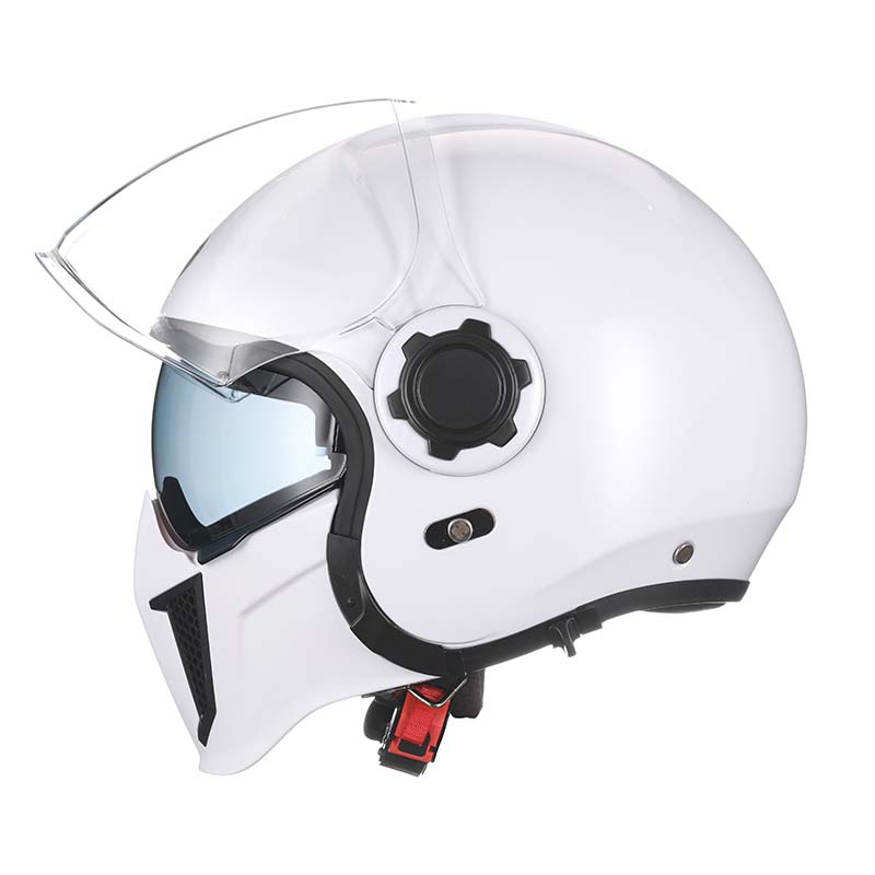 Vintage Motorcycle Helmet with Detachable Chin Guard – Retro Modular Design, DOT & ECE Certified