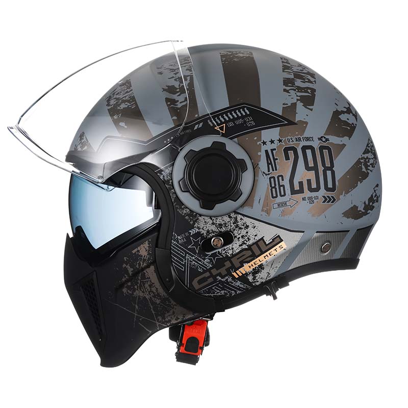 Vintage Motorcycle Helmet with Detachable Chin Guard – Retro Modular Design, DOT & ECE Certified