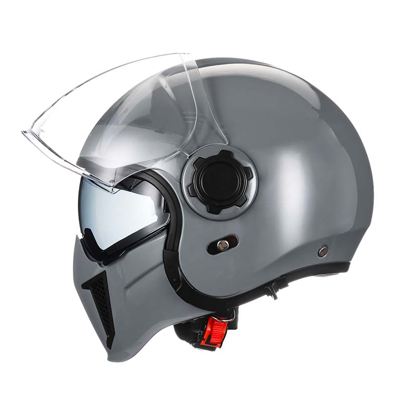 Vintage Motorcycle Helmet with Detachable Chin Guard – Retro Modular Design, DOT & ECE Certified