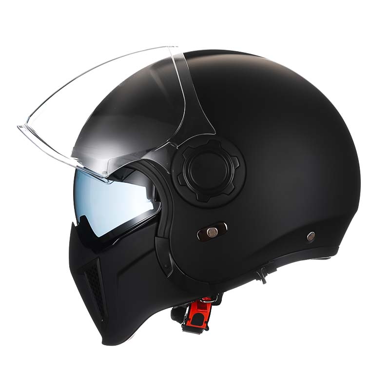 Vintage Motorcycle Helmet with Detachable Chin Guard – Retro Modular Design, DOT & ECE Certified