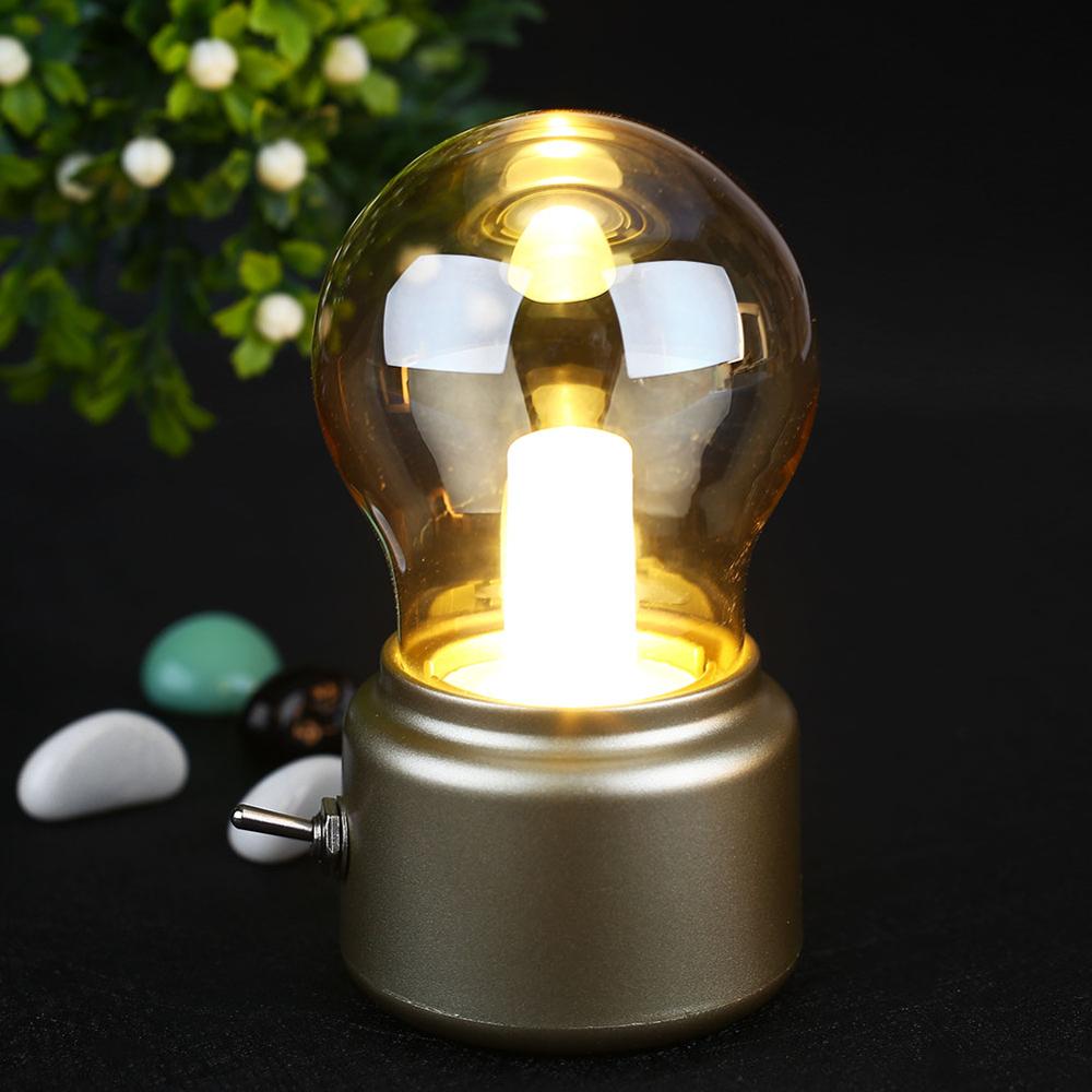 Vintage-Style Rechargeable LED Lamp with USB Charging Port
