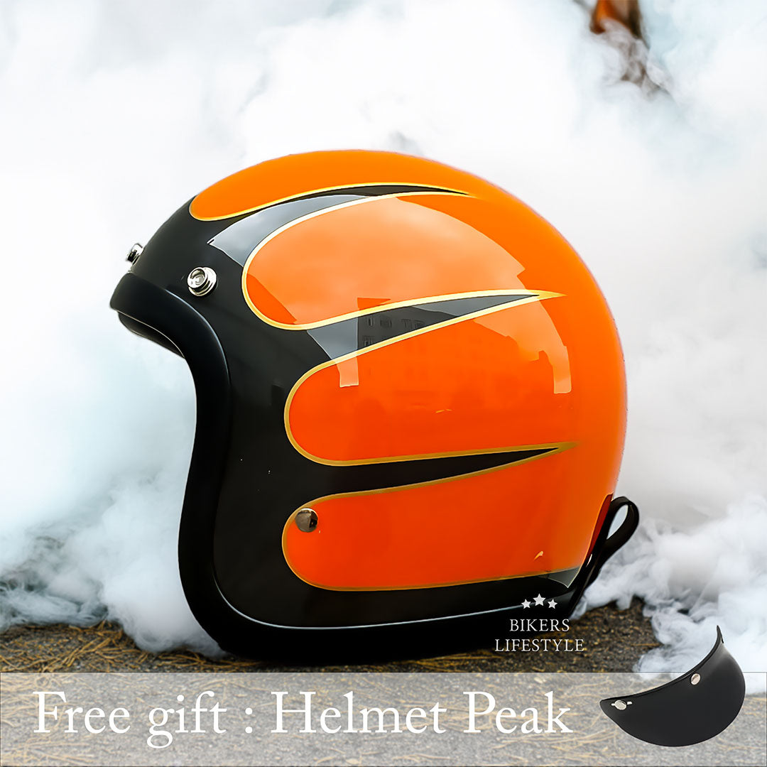 Lightweight Low Profile Motorcycle Helmet – Retro Style, DOT & ECE Approved