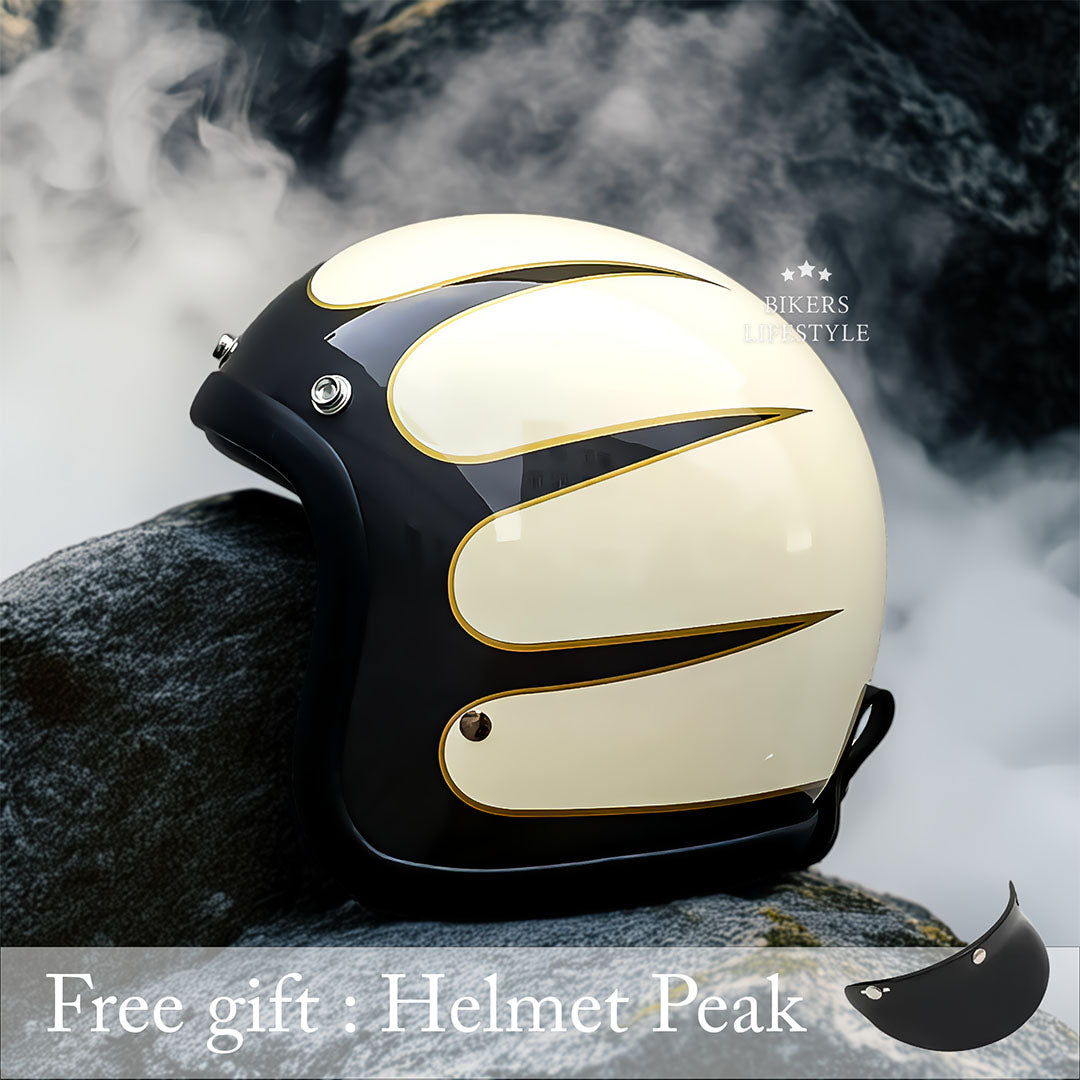 Lightweight Low Profile Motorcycle Helmet – Retro Style, DOT & ECE Approved