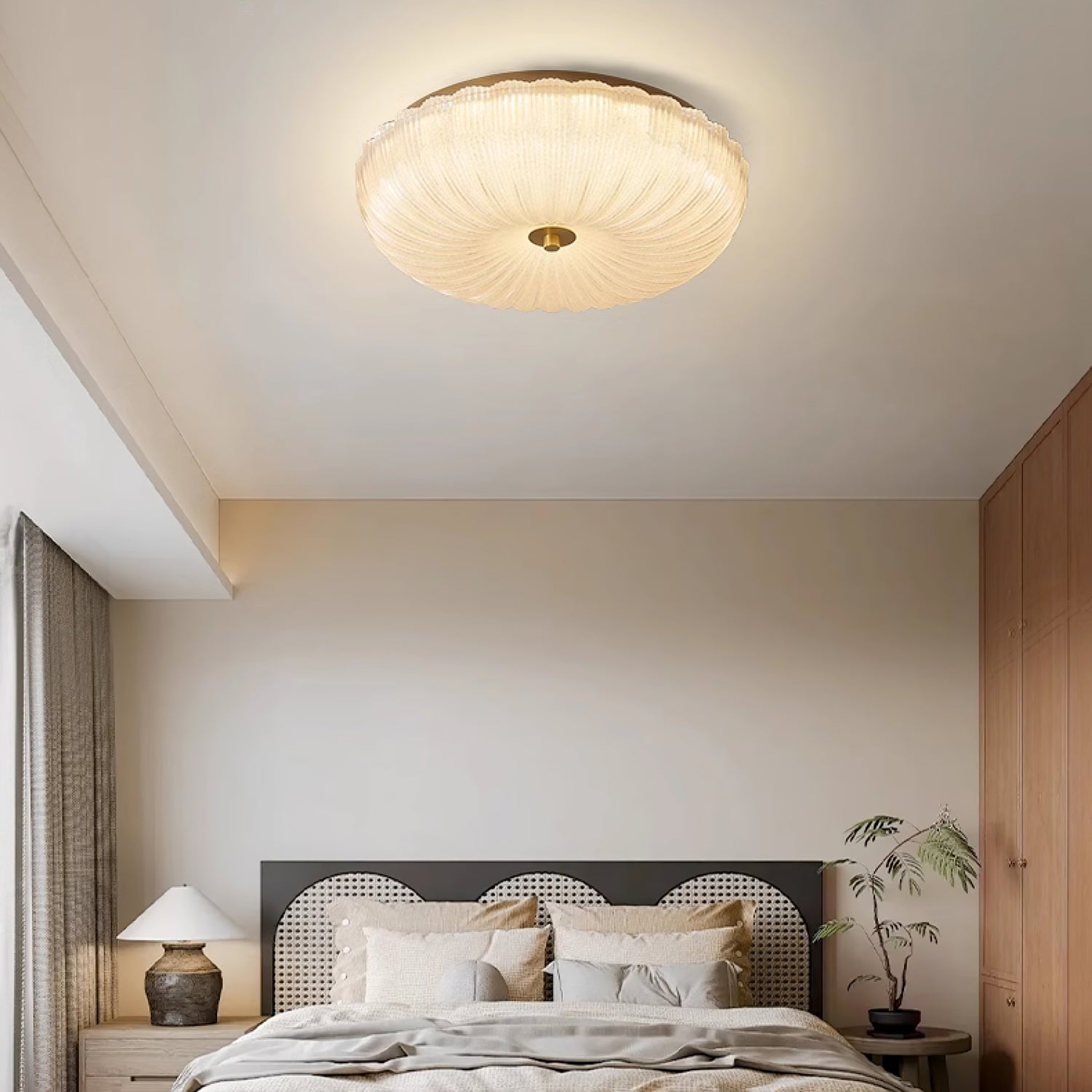 LED Ceiling Light - Flush Mount Fixture with Ripple Effect
