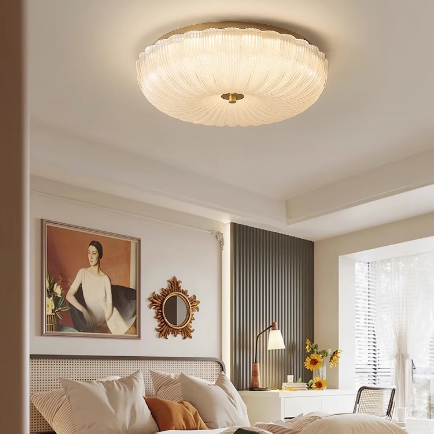 LED Ceiling Light - Flush Mount Fixture with Ripple Effect