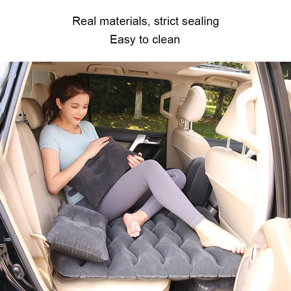 Inflatable Car Bed with Pillows & Repair Kit – Universal Travel Fit