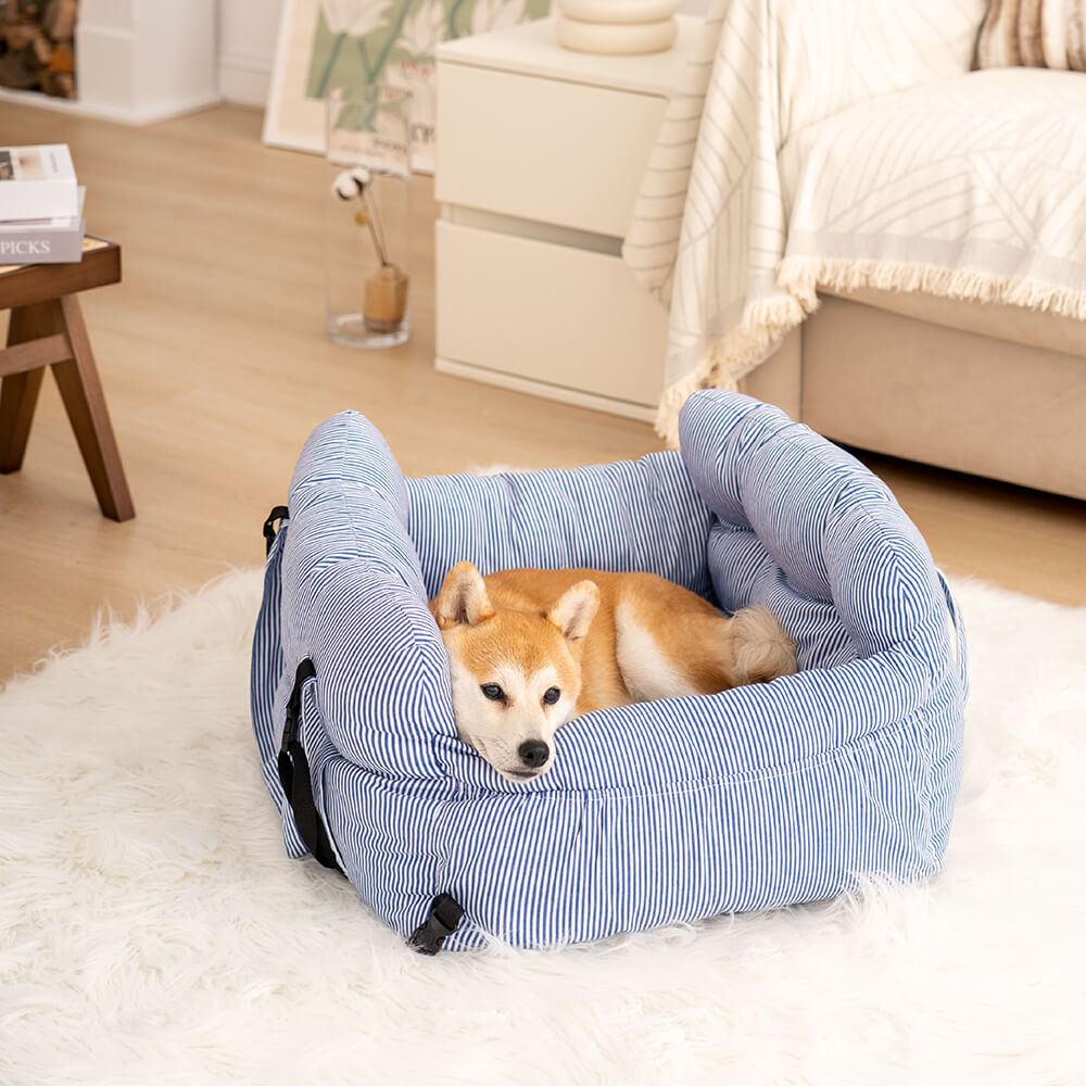 Adjustable Safety Straps Pet Car Seat Bed – Cozy Travel Bolster