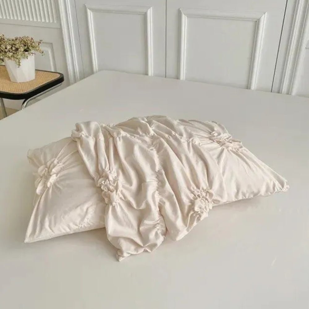 ChicDream Ruffled Duvet Cover Set with Botanical Design