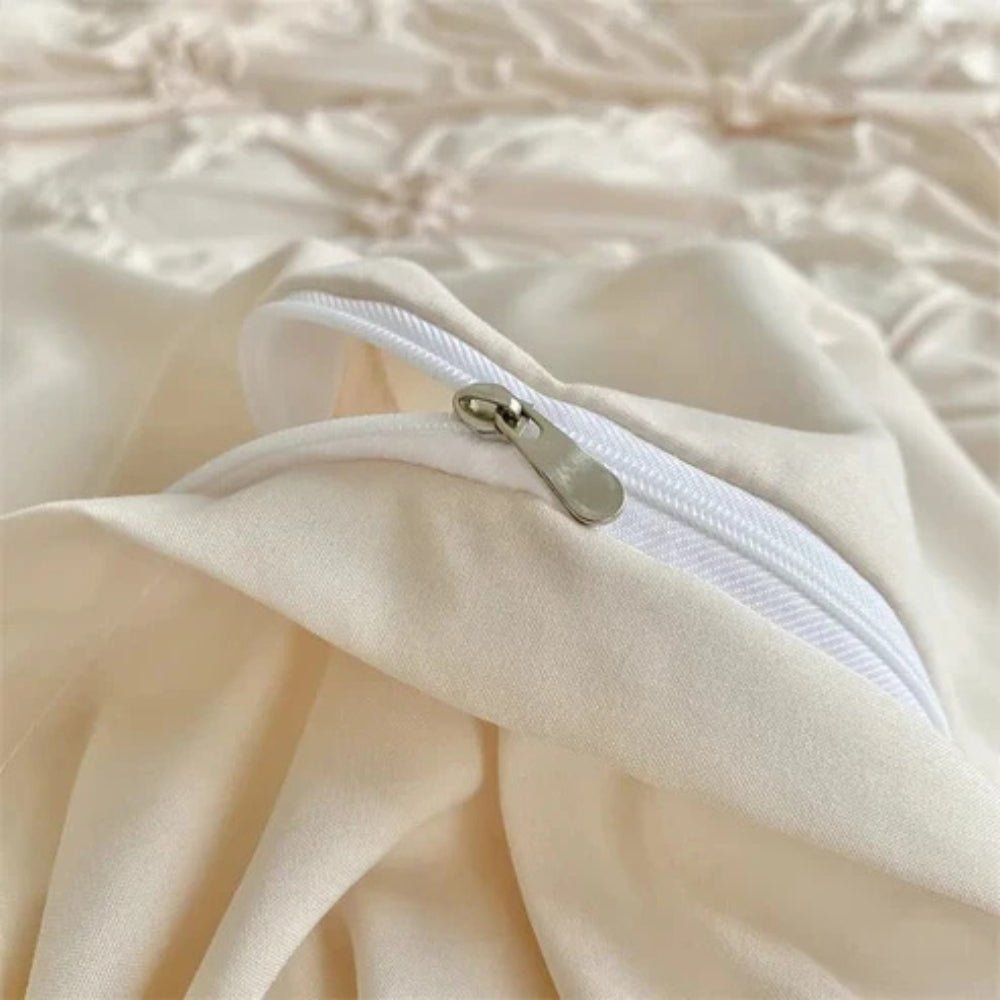 ChicDream Ruffled Duvet Cover Set with Botanical Design