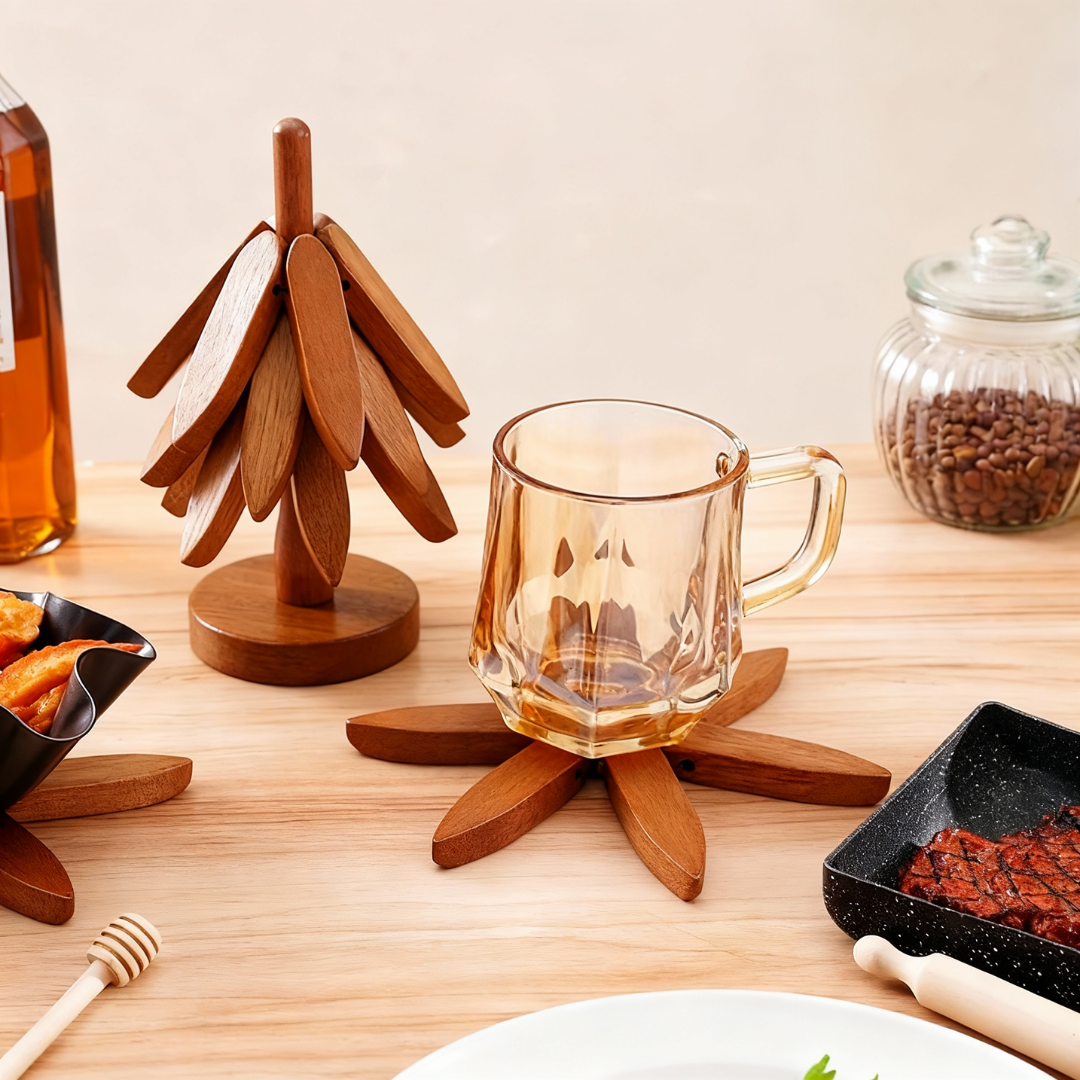 Wooden Trivet for Hot Pots and Dishes | Rustic Design for Meal Safety