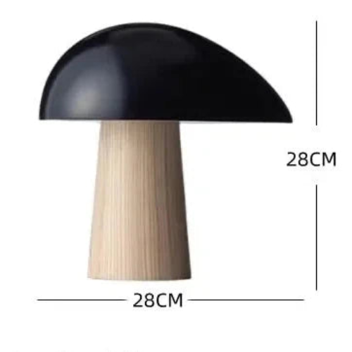 Haven Glow Mushroom Lamp with Natural Wood Finish
