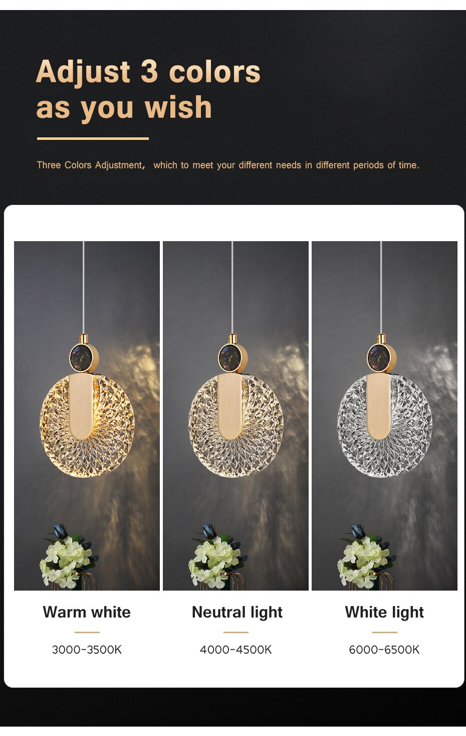 Luxe Aura Crystal Round Pendant Light Fixture