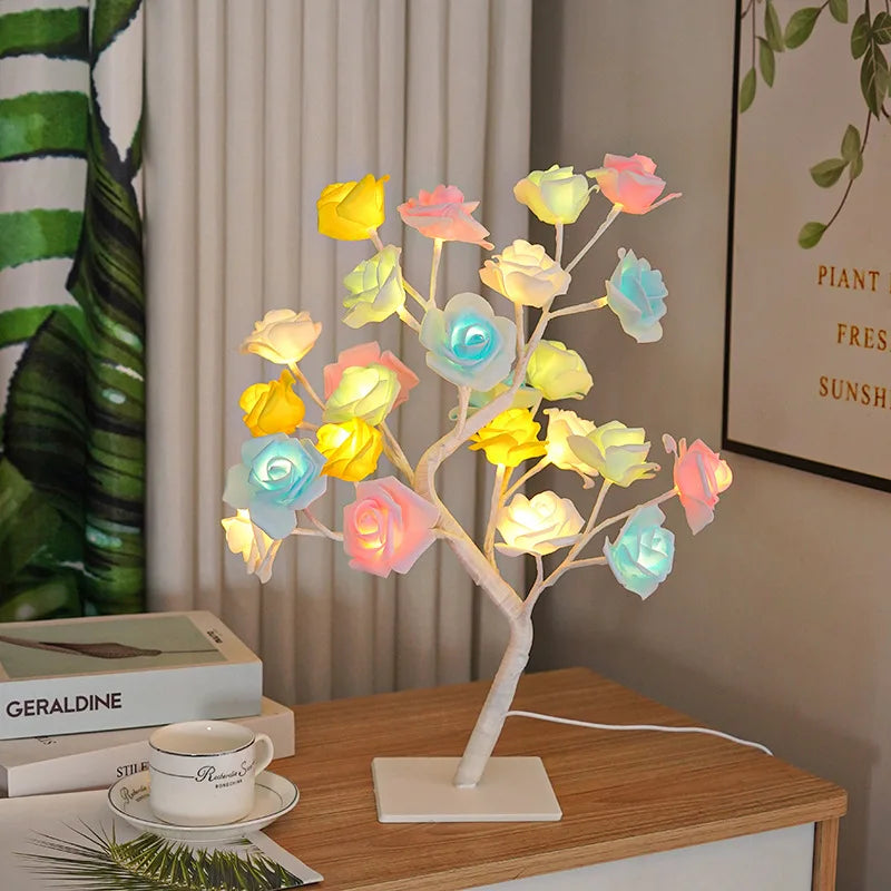 Charming Rose LED Table Lamp - USB Night Light for Every Occasion