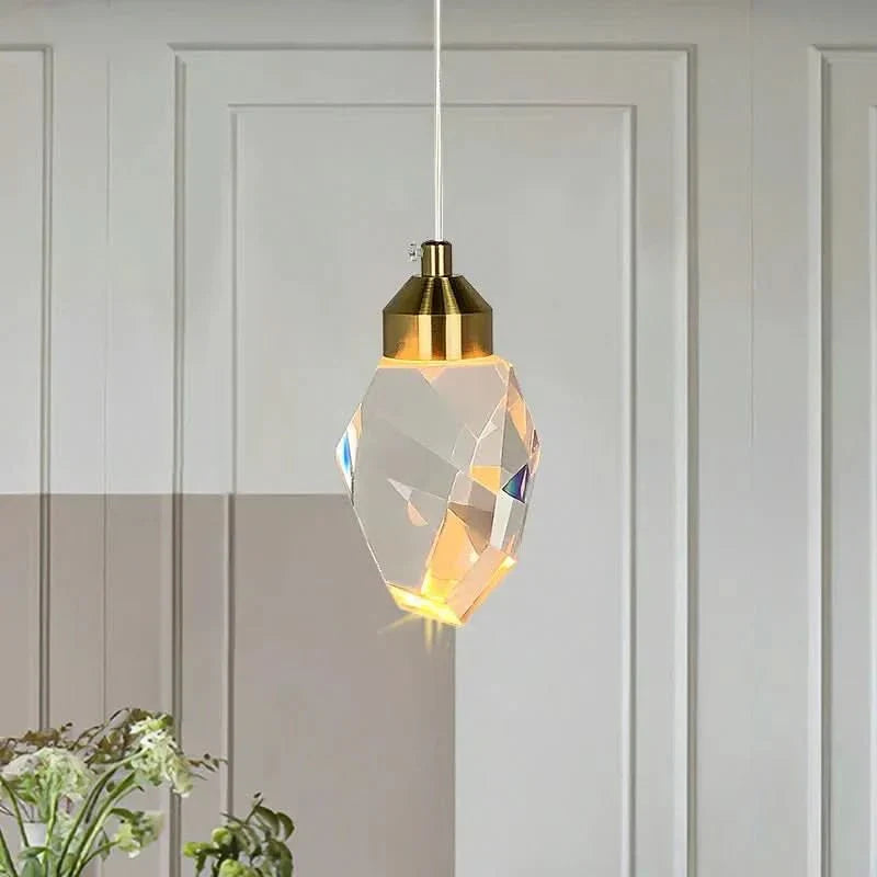 Faceted Shade Crystal Pendant Light with LED
