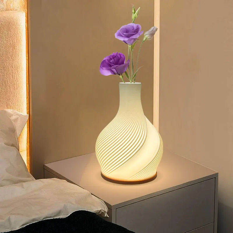 Elegant Vase Lamp with Adjustable LED Lighting for Home Decor