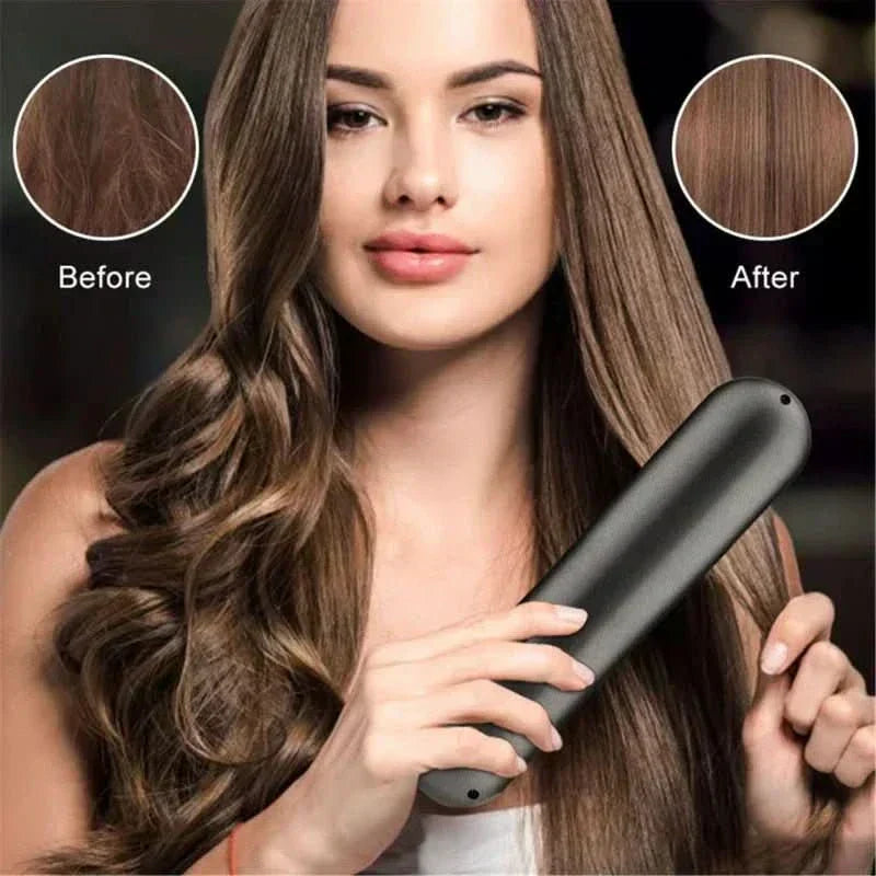 Portable Wireless Hair Straightening Brush for Effortless Styling